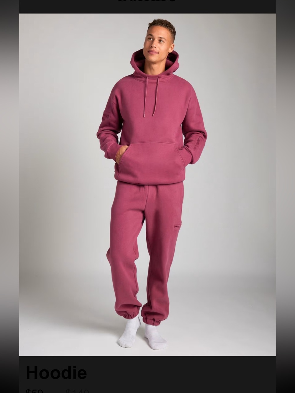 Comfrt Airplane Mode Travel Hoodie and Sweatpants Set Unisex in Berry Sz Medium